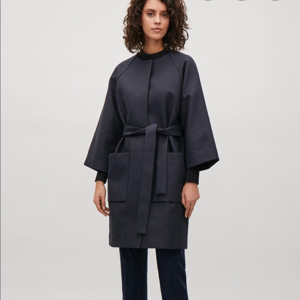 COS Collarless Belted Coat